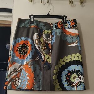 J. Crew Multicolor Abstract Mini Skirt